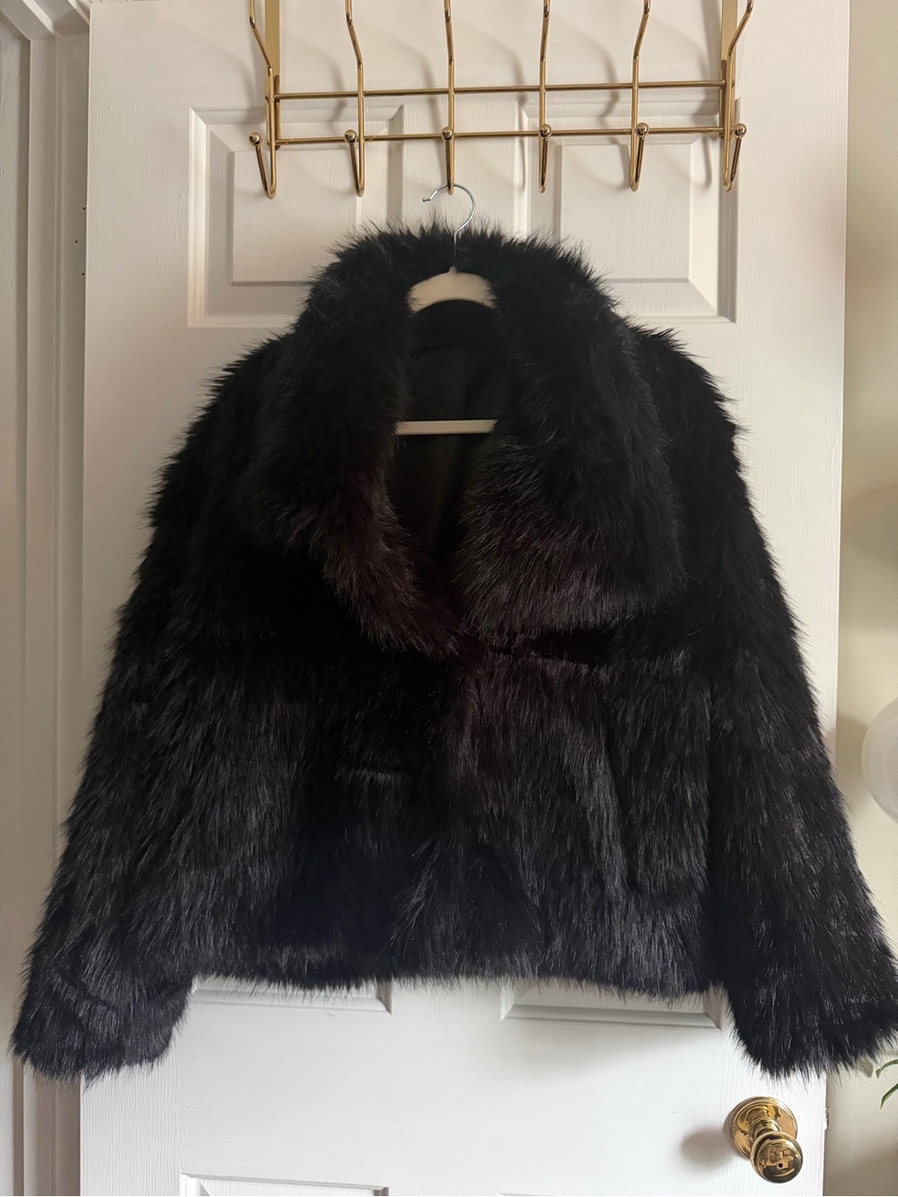 Black Faux Fur Women's Jacket